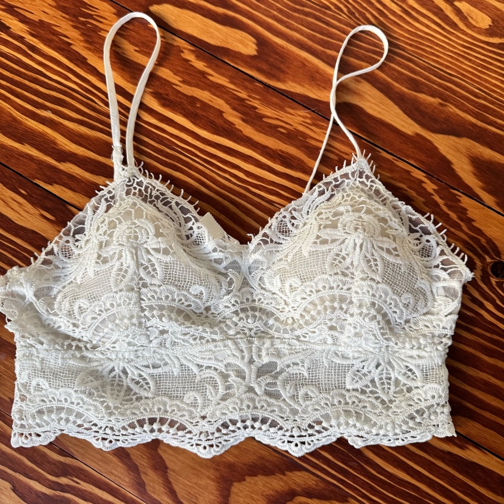 Love Tree Crochet and Lace White Bralette